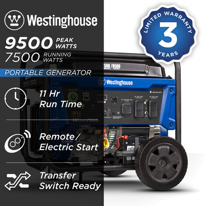 Westinghouse WGen7500c Portable Generator 7500W with CO Sensor