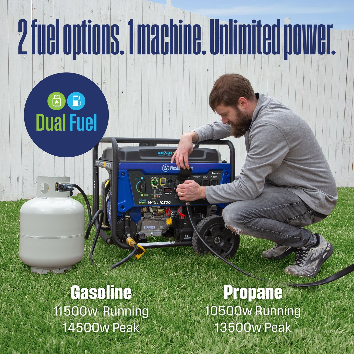 Westinghouse WGen11500DFc Dual Fuel Portable Generator 11500W