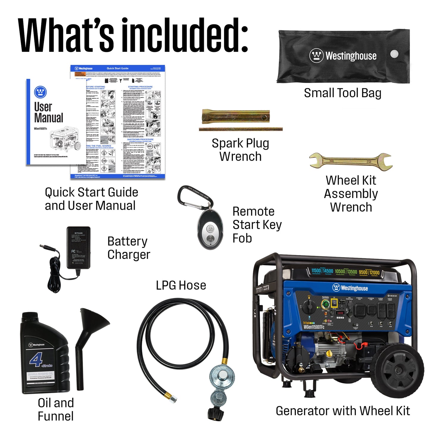 Westinghouse WGen11500TFc Tri-Fuel Portable Generator 11500W
