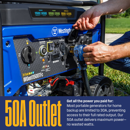 Westinghouse WGen11500TFc Tri-Fuel Portable Generator 11500W