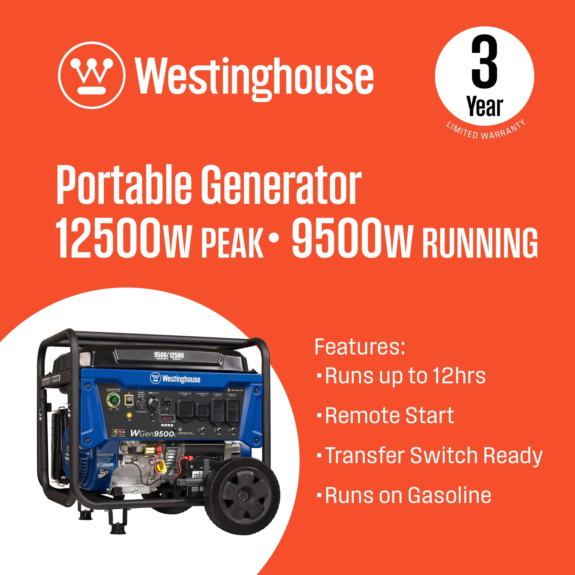 Westinghouse WGen9500c Portable Generator 9500W