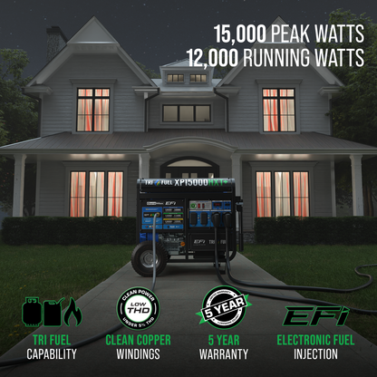 DuroMax XP15000HXT+ Tri-Fuel Portable Generator 15000W