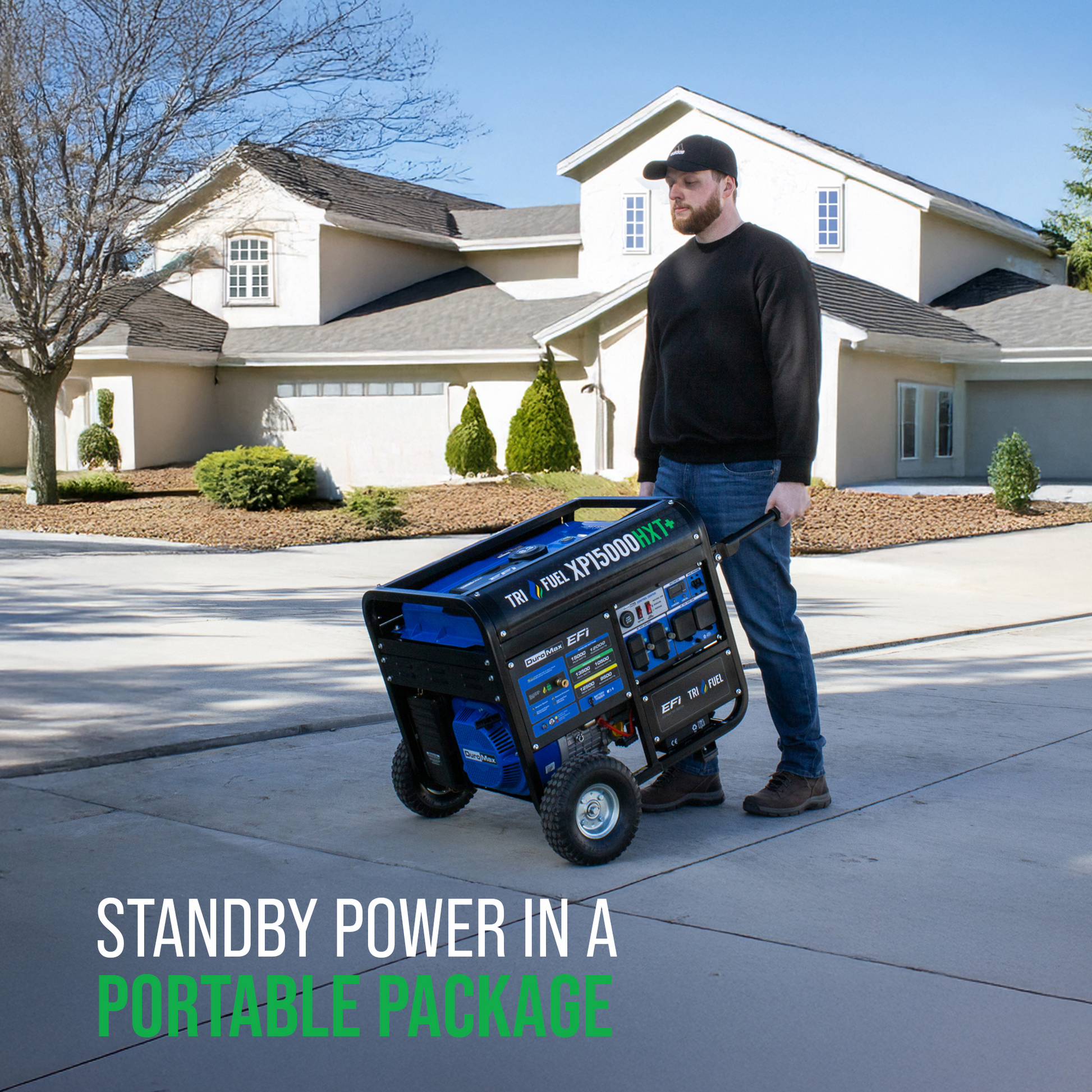 DuroMax XP15000HXT+ Tri-Fuel Portable Generator 15000W